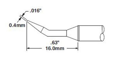 CARTRIDGE, CONICAL, REACH, 0.4MM X 16MM LG, 30DEG-10PK