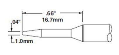 CARTRIDGE, CONICAL, ACCESS, 1MM X 17MM LG-10PK