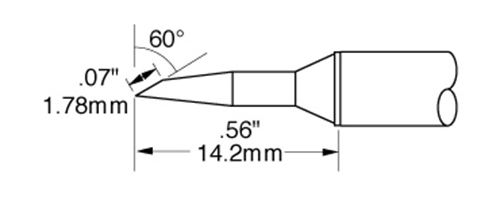 CARTRIDGE, BEVEL, 1.8MM X 14MM LG, 70DEG-10PK