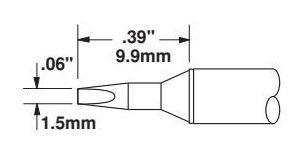 CARTRIDGE, CHISEL, 1.4MM X 10MM LG, 30 DEG-10PK