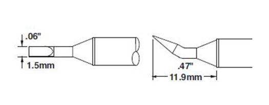 CARTRIDGE, CHISEL, REACH, 1.4MM X 12MM LG, 30DEG-10PK