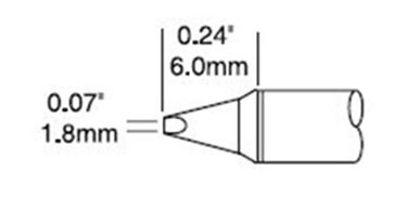 CARTRIDGE, CHISEL, 1.8MM X 6MM LG, 35DEG-10PK