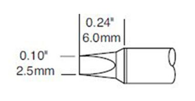 CARTRIDGE, CHISEL, 2.5MM X 6MM LG, 30DEG-10PK