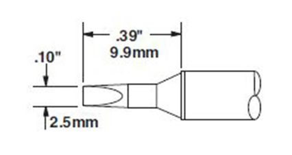 CARTRIDGE, CHISEL, 2.5MM X 10MM LG, 30DEG-10PK