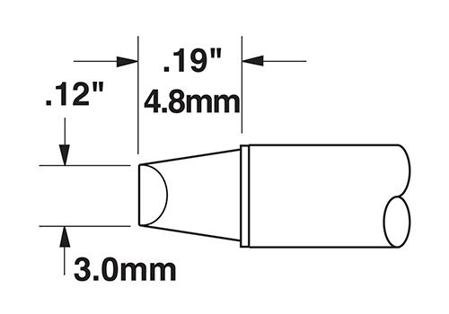 CARTRIDGE, CHISEL, 3MM X 5MM LG, 90DEG-10PK