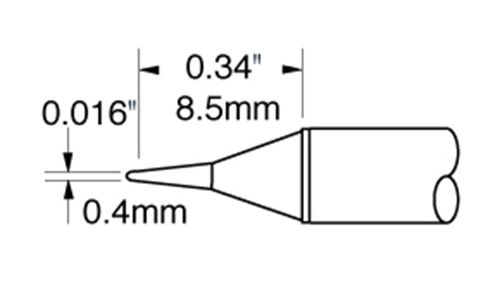 Metcal CVC-6CN0004P 600 Series Conical Solder Cartridge, 0.4 x 9.0mm