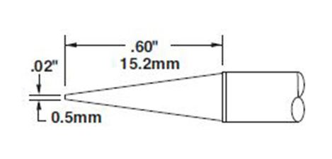 Metcal CVC-6CN0005A 600 Series Conical Solder Cartridge, 0.5 x 15mm