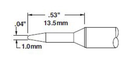 Metcal CVC-6CN0010A 600 Series Conical Solder Cartridge, 1.0 x 13mm