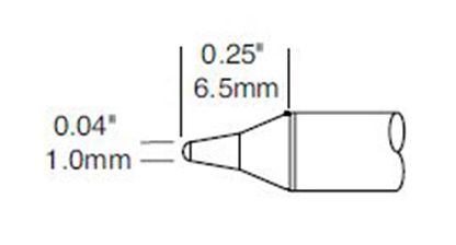 Metcal CVC-6CN0010P 600 Series Conical Solder Cartridge, 1.0 x 6.5mm