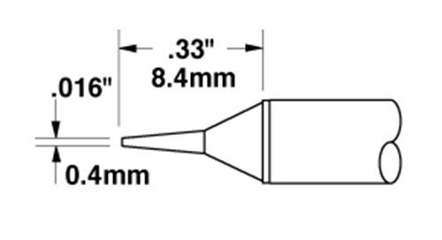 Metcal CVC-6CN1404S 600 Series Narrow Conical Solder Cartridge, 0.4 x 8.4mm