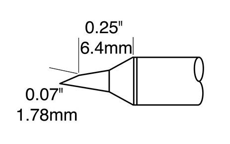 Metcal CVC-7BV6018P 700 Series 60° Beveled Solder Cartridge, 1.8 x 6.0mm