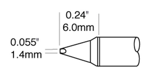 Metcal CVC-7CH0014P 700 Series Power Chisel Solder Cartridge, 1,4 x 6.0mm