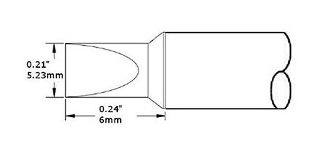 Metcal CVC-7CH0018L 700 Series Extended Life 30° Chisel Solder Cartridge, 1.8 x 10mm