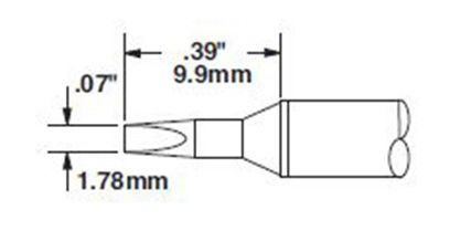 Metcal CVC-7CH0018S 700 Series Chisel Solder Cartridge, 1,78 x 9.9mm