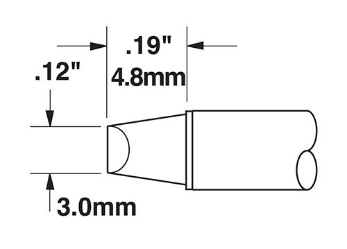 Metcal CVC-7CH0030S 700 Series 90° Chisel Solder Cartridge, 3.0 x 5.0mm