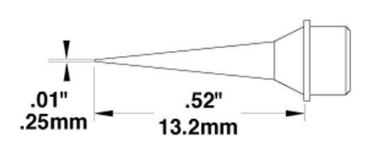 Metcal CVC-7CN0003A 700 Series Long Reach Narrow Conical Solder Cartridge, 0.25 x 13.2mm