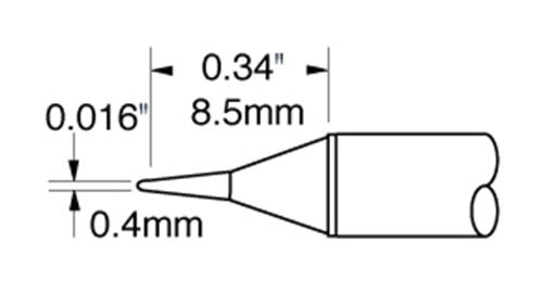 Metcal CVC-7CN0004P 700 Series Solder Blade Rework Tip, 0.4 x 9.0mm