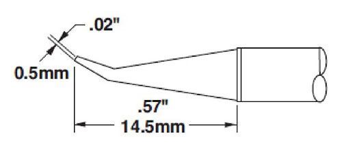 Metcal CVC-7CN0005R 700 Series 30° Bent Conical Solder Cartridge, 0.5 x 14.5mm