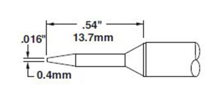 Metcal CVC-7CN1304A 700 Series Narrow Conical Solder Cartridge, 0.4 x 13.7mm