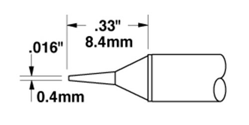 Metcal CVC-7CN1404S 700 Series Narrow Conical Solder Cartridge, 0.4 x 8.4mm