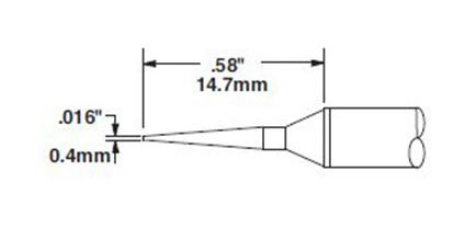 Metcal CVC-7CN1504A 700 Series Narrow Conical Solder Cartridge, 0.4 x 14.7mm