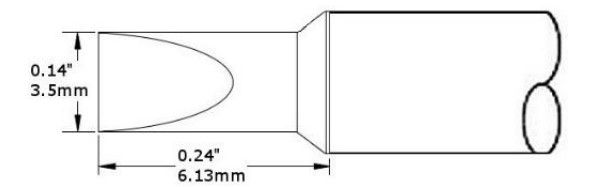 Metcal CVC-8CH0035S 800 Series Chisel Solder Cartridge, 3.5 x 8.13mm