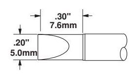 Metcal CVC-8CH0050S 800 Series Chisel Solder Cartridge, 5.0 x 7.6mm