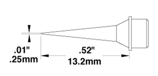 Metcal CVC-8CN0003A 800 Series Long Reach Narrow Conical Solder Cartridge, 0.25 x 13.2mm