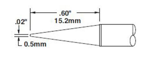 Metcal CVC-8CN0005A 800 Series Conical Solder Cartridge, 0.5 x 15mm