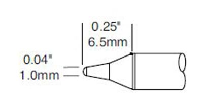 Metcal CVC-8CN0010P 800 Series Power Conical Solder Cartridge, 1.0 x 6.5mm