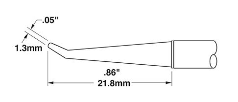 Metcal CVC-8CN0013R 800 Series 30° Bent Conical Reach Solder Cartridge, 1.3 x 22mm