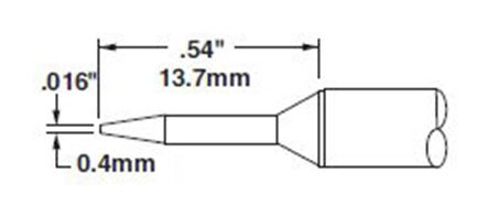 Metcal CVC-8CN1304A 800 Series Narrow Conical Solder Cartridge, 0.4 x 13.7mm