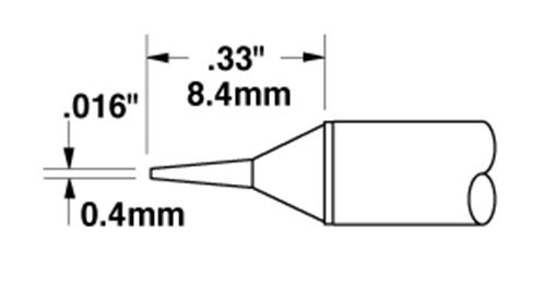 Metcal CVC-8CN1404S 800 Series Narrow Conical Solder Cartridge, 0.4 x 8.4mm