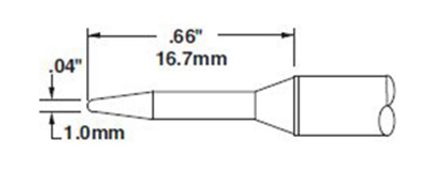 Metcal CVC-8CN1710A 800 Series Long Reach Conical Solder Cartridge, 1.0 x 16.7mm