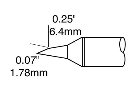 Metcal CVC-9BV6018P 900 Series 60° Beveled Solder Cartridge, 1.8 x 6.0mm