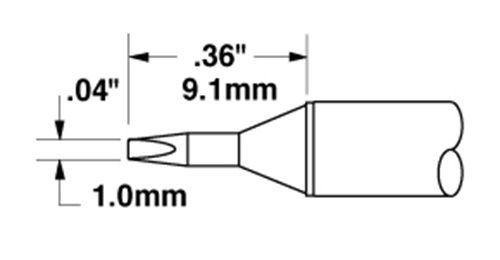 Metcal CVC-9CH0010S 900 Series 30° Chisel Solder Cartridge, 1.0mm (0.039")