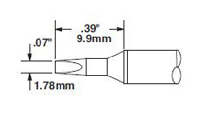 Metcal CVC-9CH0018S 900 Series Chisel Solder Cartridge, 1.78 x 6.0mm