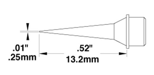 Metcal CVC-9CN0003A 900 Series Long Reach Narrow Conical Solder Cartridge, 0.25 x 13.2mm