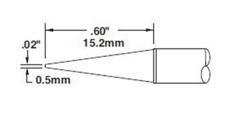 Metcal CVC-9CN0005A 900 Series Long Reach Conical Solder Cartridge, 0.5 x 15.2mm