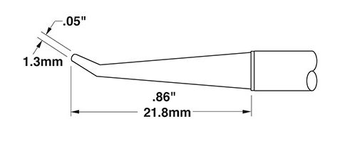 Metcal CVC-9CN0013R 900 Series 30° Bent Conical Reach Solder Cartridge, 1.3 x 22mm