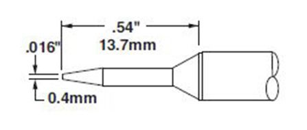 Metcal CVC-9CN1304A 900 Series Conical Solder Cartridge, 0.4 x 14mm