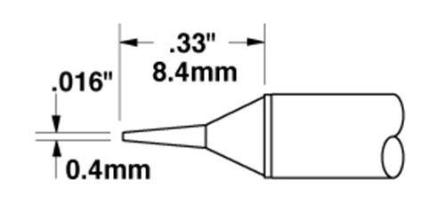 Metcal CVC-9CN1404S 900 Series Conical Solder Cartridge, 0.4 x 9.0mm