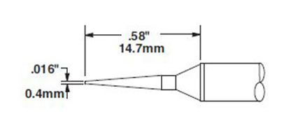 Metcal CVC-9CN1504A 900 Series Conical Solder Cartridge, 0.4 x 15mm