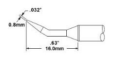 Metcal CVC-9CN1604R 900 Series 30° Bent Conical Reach Solder Cartridge, 0.4 x 16mm