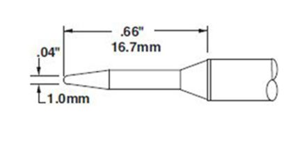 Metcal CVC-9CN1710A 900 Series Conical Access Solder Cartridge, 1.0 x 17mm