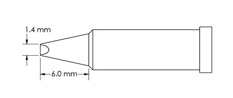 Metcal GT4-CH0014P Power Chisel Solder Tip, 1.4 x 6.0mm