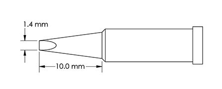 Metcal GT4-CH0014S Chisel Solder Tip, 1.4 x 10mm