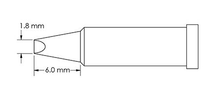 Metcal GT4-CH0018P Power Chisel Solder Tip, 1.8 x 6.0mm