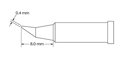 TIP, CONI, BENT,0.4X8.0MM, GT4, 10 PK