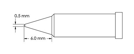 Metcal GT4-CN0005P Power Conical Solder Tip, 0.5 x 6.0mm